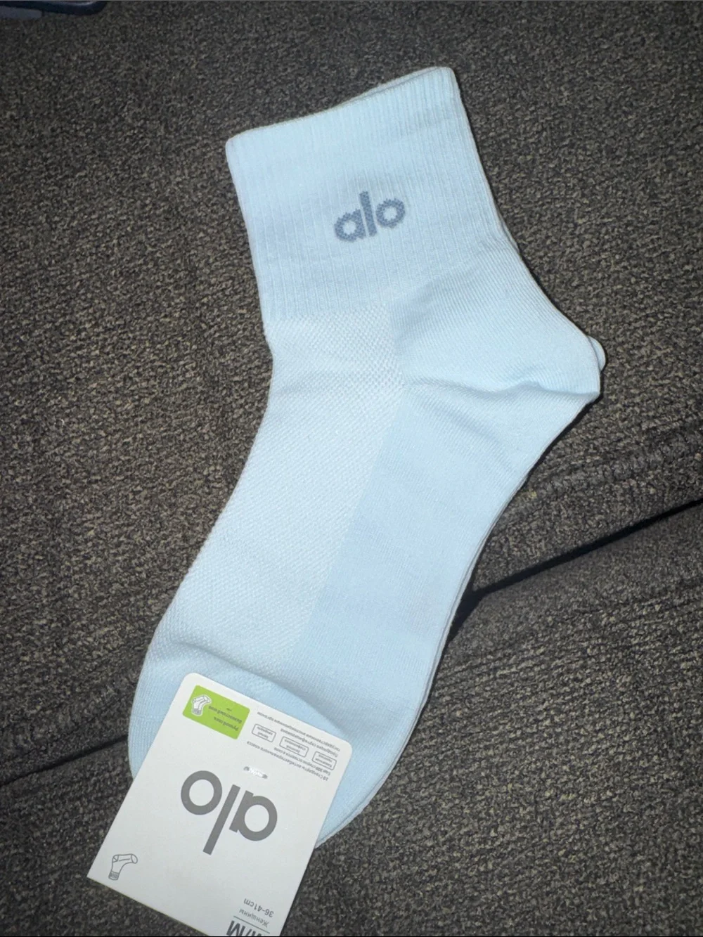 Boxed ALO NWT Yoga Pastel Crew Socks Pack - Yellow, Lime, Lavender, Blue, Pink